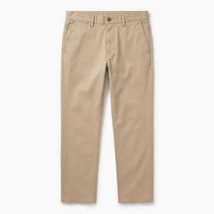 Sand straight-leg chino pants, front view