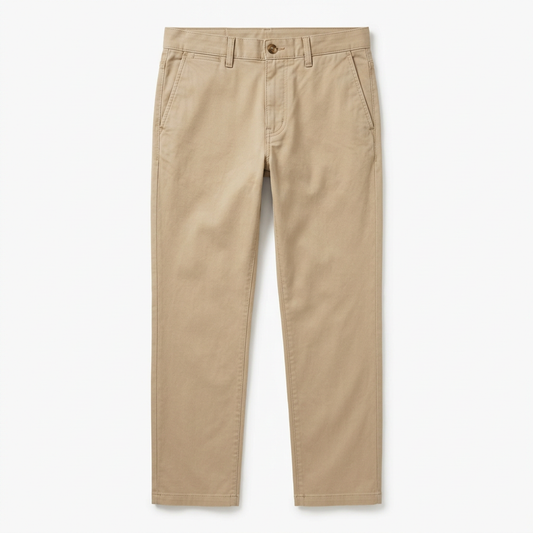 Sand straight-leg chino pants, front view