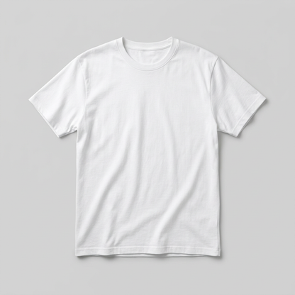 White crewneck short-sleeve T-shirt, front view